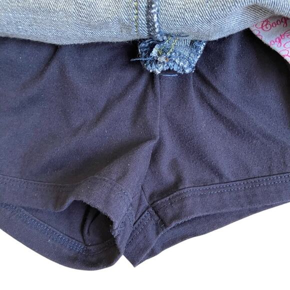 Coogi Girls Heart Embroidered Denim Skirt Skort Dark Wash Rainbow Colors Sz 6X - Picture 10 of 16